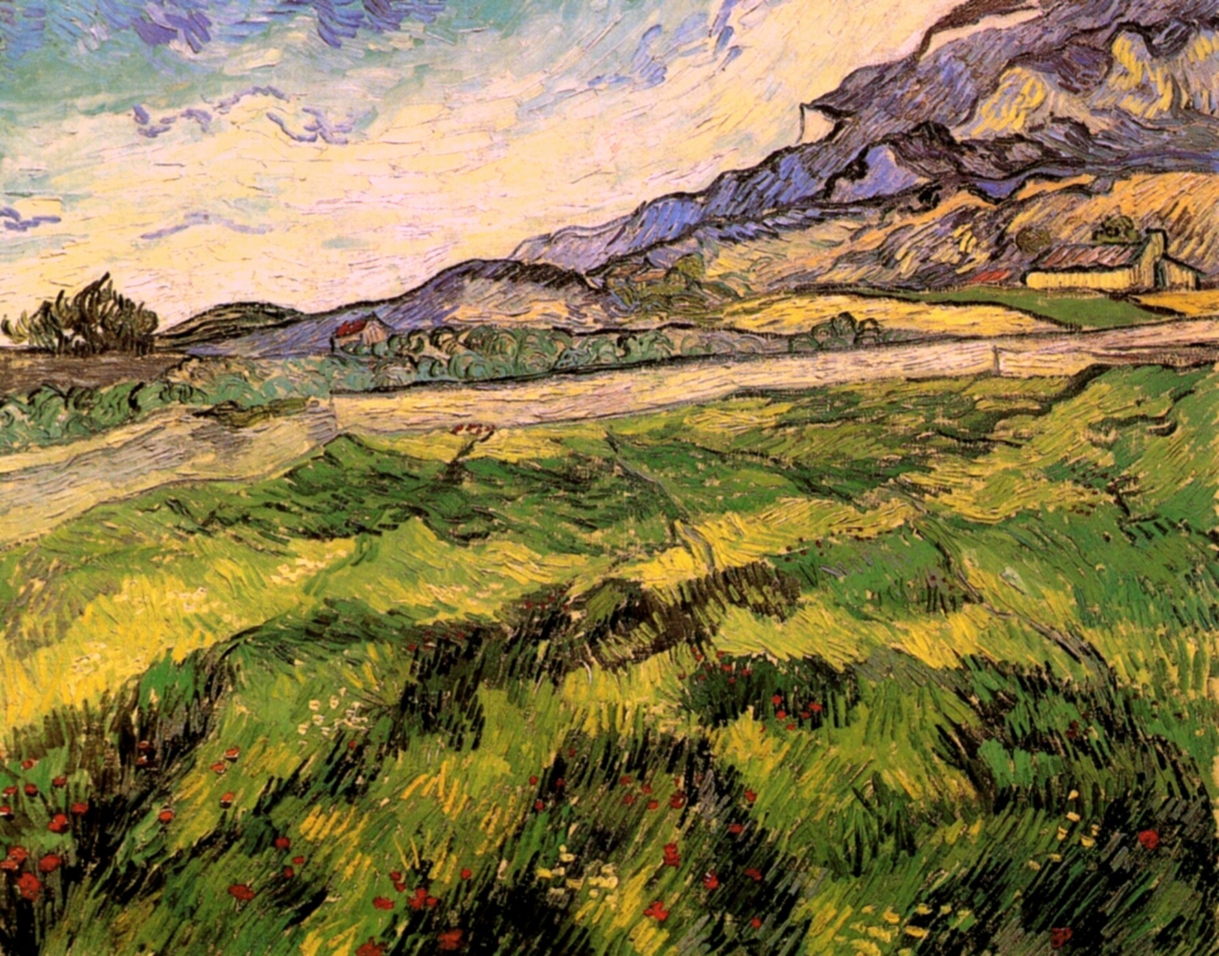 Картина Ван Гога Зеленое пшеничное поле 1889